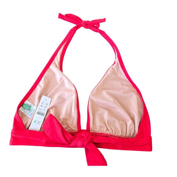 J. Crew DD Halter Tie-Back Bikini Top with Mesh Size M NWT - Picture 2 of 5